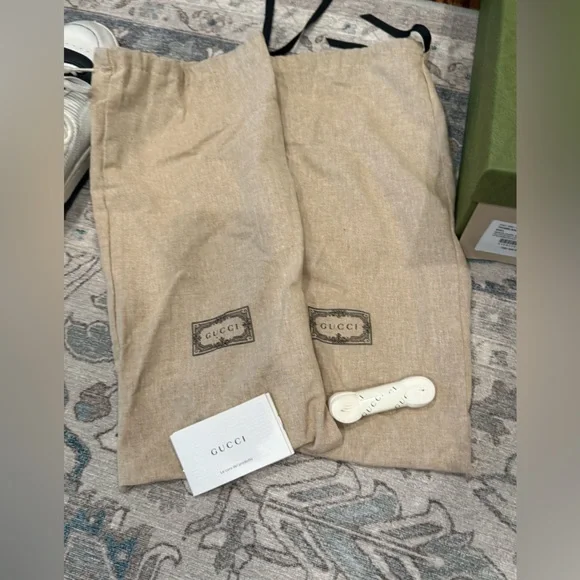 New in box Men’s GUCCI MAC80 Designer Sneakers shoes White black Size 7 Leather - Picture 9 of 10